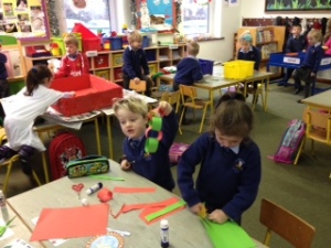 We made lots of paper chains!