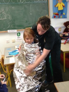 Foil blankets come in tiny packets and open out to keep people warm in emergencies!
