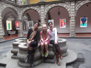 Natalie,Sandra and me in the beautiful courtyard of the museum